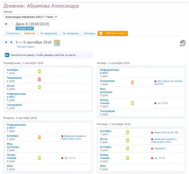 Личный кабинет Дневник.ру