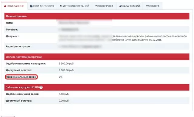 Личный кабинет Finmall