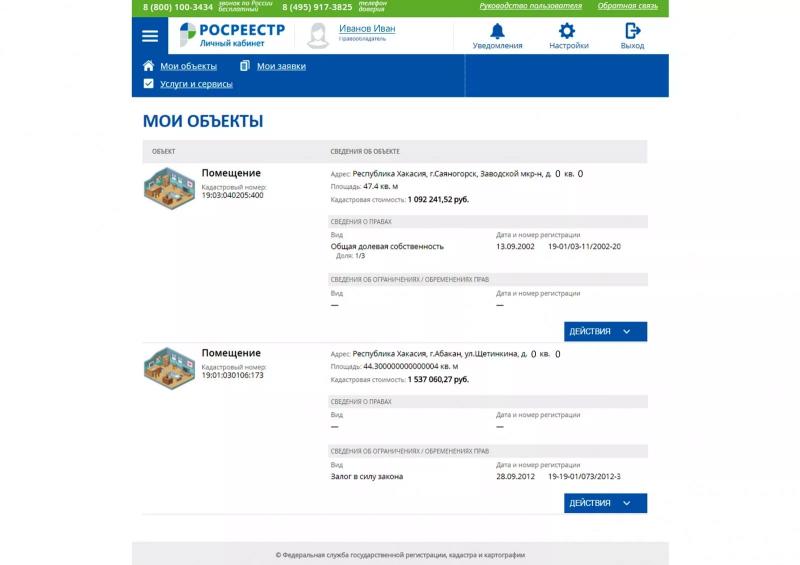 Личный кабинет Росреестра