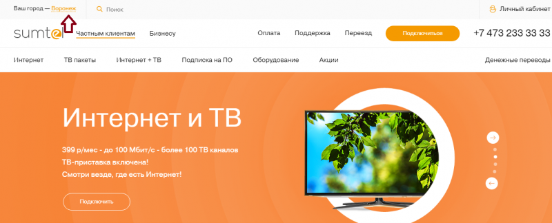 Личный кабинет Samtel