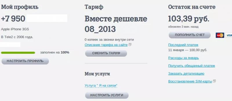 Личный кабинет Tele2